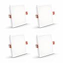 Crompton Star Lord 3IN1 LED Recessed Ceiling Panel Light 15W Square Multi-Colour | Pack of 4 | False Ceiling Mounted, Cutout: 5" | Energy-Efficient Slim LED Panel for Office, Home &amp; Commercial Use