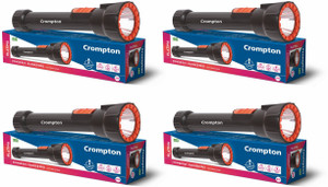 crompton pack of 4 power ray ranger pro torch black orange 22 cm rechargeable
