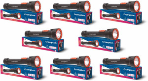 crompton pack of 8 power ray ranger pro torch black orange 22 cm rechargeable