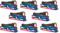 Crompton Pack of 8 Power Ray Ranger Pro Torch (Black, Orange, 22 cm, Rechargeable)