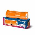 Crompton Rakshak Pro Rechargeable LED Torch Light with USB Type-C Charging | Dual Mode Lighting (Black & Orange, Pack of 2)