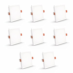 crompton star lord 3in1 led recessed ceiling panel light 15w square multi-colour  pack of 8  false ceiling mounted cutout 534  energy-efficient slim led panel for office home amp commercial use