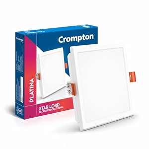 crompton star lord  recessed ceiling lights  5w  square  cool white  for false ceiling installation  cutout 334  for home living room office amp shops  pack of 1