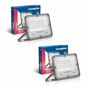 crompton tablight outdoor waterproof led flood light 10w cool day light  pack of 1  ip65 rated wide-beam bis approved  ideal for garage garden parking amp commercial use