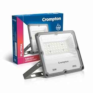 crompton tablight outdoor waterproof led flood light 30w cool day light  pack of 1  ip65 rated wide-beam bis approved  ideal for garage garden parking amp commercial use