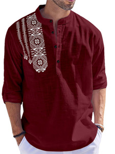 Cromtack Men Printed Straight Kurta
