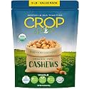 CROP BY POP - Organic Raw Whole Cashews, Unsalted, Shelled, (32 Oz - 2 LB)