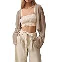 Cropped Cardigan Sweaters for Women Kimonos Boho Lightweight Summer Open Front Knit Cardigan Outerwear