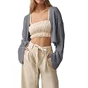 Cropped Cardigan Sweaters for Women Kimonos Boho Lightweight Summer Open Front Knit Cardigan Outerwear