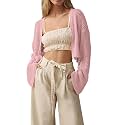 Cropped Cardigan Sweaters for Women Kimonos Boho Lightweight Summer Open Front Knit Cardigan Outerwear