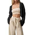 Cropped Cardigan Sweaters for Women Kimonos Boho Lightweight Summer Open Front Knit Cardigan Outerwear
