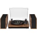 Crosley CR7502A-WA Riff Record Player with Speakers, Walnut