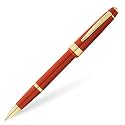 Cross Bailey Light Polished Amber Rollerball Pen – Refillable, Medium Point Black Ink, Presented in Everyday Gift Box
