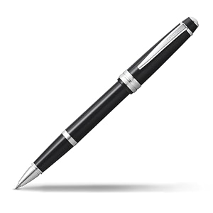 cross bailey light glossy black resin rollerball pen with polished chrome accents  luxury gift boxed smooth writing