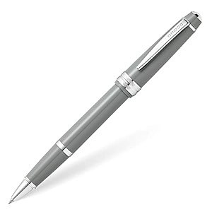 cross bailey light polished gray rollerball pen  refillable medium point black ink presented in everyday gift box