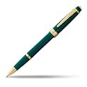 Cross Bailey Light Polished Green Resin Rollerball Pen – Refillable, Medium Point Black Ink, Presented in Everyday Gift Box