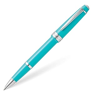 cross bailey light polished teal rollerball pen  refillable medium point black ink presented in everyday gift box