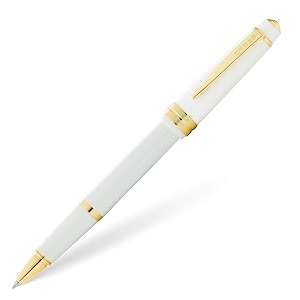 cross bailey light polished white rollerball pen  refillable medium point black ink presented in everyday gift box