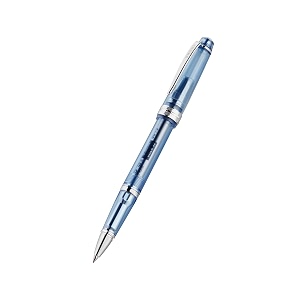 cross bailey light translucent navy blue resin rollerball pen  bright chrome internal mechanism with chrome-plated accents refillable