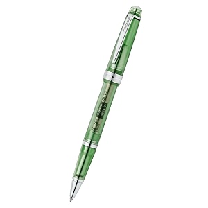 cross bailey light translucent green resin rollerball pen  bright chrome internal mechanism with chrome-plated accents refillable