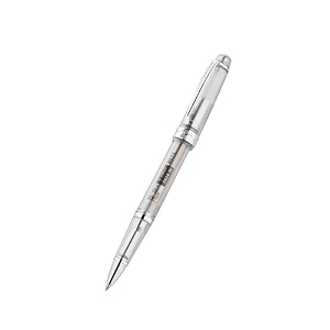 cross bailey light translucent clear resin rollerball pen  bright chrome internal mechanism with chrome-plated accents refillable smooth writing