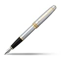 Cross Bailey Medalist Stainless Steel Medium Nib Fountain Pen, Black Ink