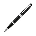 Cross Bailey Black Lacquer Medium Nib Fountain Pen, Black Ink