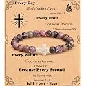 Cross Bracelet for Women Christian Gifts for Daughter Mom Grandma Niece Godmother Religious Baptism Jewelry Birthday Retirement Gifts Beaded Bracelet