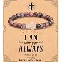 Cross Bracelet for Women Christian Gifts for Daughter Mom Grandma Niece Godmother Religious Baptism Jewelry Birthday Retirement Gifts Beaded Bracelet