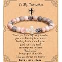 Cross Bracelet for Women Christian Gifts for Daughter Mom Grandma Niece Godmother Religious Baptism Jewelry Birthday Retirement Gifts Beaded Bracelet