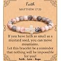 Cross Bracelet for Women Christian Gifts for Daughter Mom Grandma Niece Godmother Religious Baptism Jewelry Birthday Retirement Gifts Beaded Bracelet