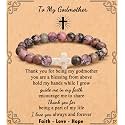 Cross Bracelet for Women Christian Gifts for Daughter Mom Grandma Niece Godmother Religious Baptism Jewelry Birthday Retirement Gifts Beaded Bracelet