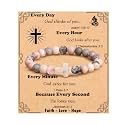 Cross Bracelet for Women Christian Gifts for Daughter Mom Grandma Niece Godmother Religious Baptism Jewelry Birthday Retirement Gifts Beaded Bracelet