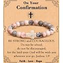 Cross Bracelet for Women Christian Gifts for Daughter Mom Grandma Niece Godmother Religious Baptism Jewelry Birthday Retirement Gifts Beaded Bracelet