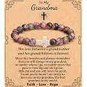Cross Bracelet for Women Christian Gifts for Daughter Mom Grandma Niece Godmother Religious Baptism Jewelry Birthday Retirement Gifts Beaded Bracelet