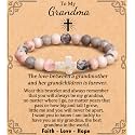 Cross Bracelet for Women Christian Gifts for Daughter Mom Grandma Niece Godmother Religious Baptism Jewelry Birthday Retirement Gifts Beaded Bracelet