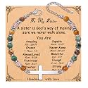 Cross Bracelet for Women Christian Gifts for Daughter Mom Grandma Niece Godmother Religious Baptism Jewelry Birthday Retirement Gifts Beaded Bracelet