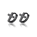 Cross Criss Sterling Silver Tiny Sleeper Hoop Earrings for Women Girls Minimalist Faith Hope Small Cartilage Tragus Huggie Hoops Cuffs Studs Fashion Jewelry Unisex Hypoallergenic