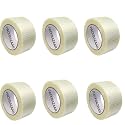 Cross Filament Strapping Tape, 2 Inch x 50 Meter, Heavy Duty Transparent Reinforced Fiberglass Tape. (3 inch, 6)