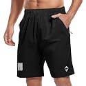 Men39s Workout Shorts with Zipper Pockets for