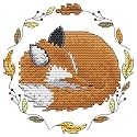 Cross Stitch Kits, Awesocrafts Hibernate-Fox Easy Patterns Cross Stitching Embroidery Kit Supplies Christmas, Stamped or Counted (Fox, Stamped)