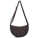 Crossbody Bag Hobo Crescent Bag with Mesh Storage, Women Men Shoulder Purse Dumpling Bag Adjustable Strap (Z-coffee)