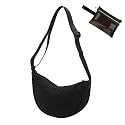 Crossbody Bag Hobo Crescent Bag with Mesh Storage, Women Men Shoulder Purse Dumpling Bag Adjustable Strap