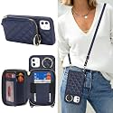 Crossbody Wallet Case for iPhone 11-Blue