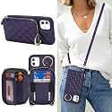 Crossbody Wallet Case for iPhone 11-Purple