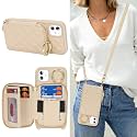 Crossbody Wallet Case for iPhone 11-White