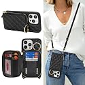 Crossbody Wallet Case for iPhone 12 Pro Max-Black