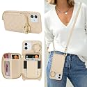 Crossbody Wallet Case for iPhone 12-White