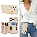 Crossbody Wallet Case for iPhone 13 Pro Max-White