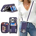 Crossbody Wallet Case for iPhone 13 Pro-Purple